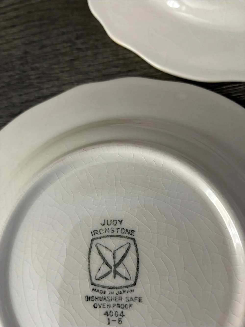 Sears Judy Ironstone 4004 Yellow Check Saucers ONLY Set of 6